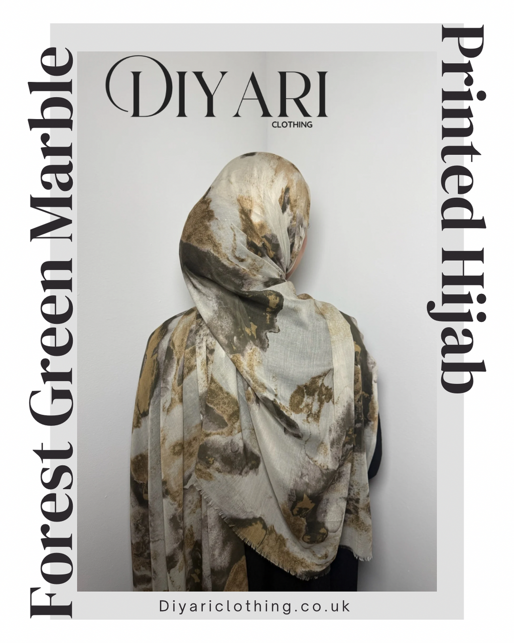 Forest Green Printed Hijab