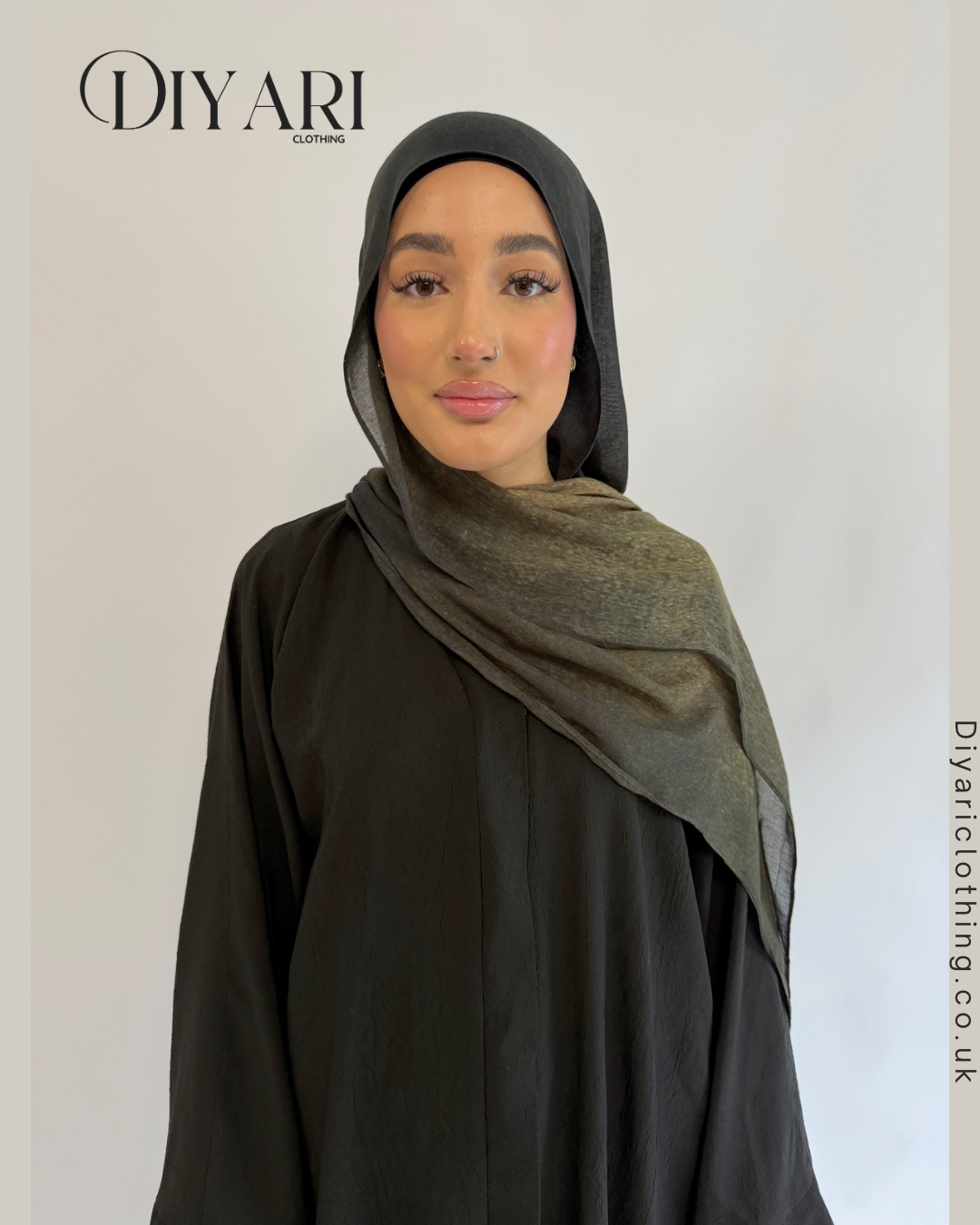 Midnight Olive Printed Hijab - MOP02