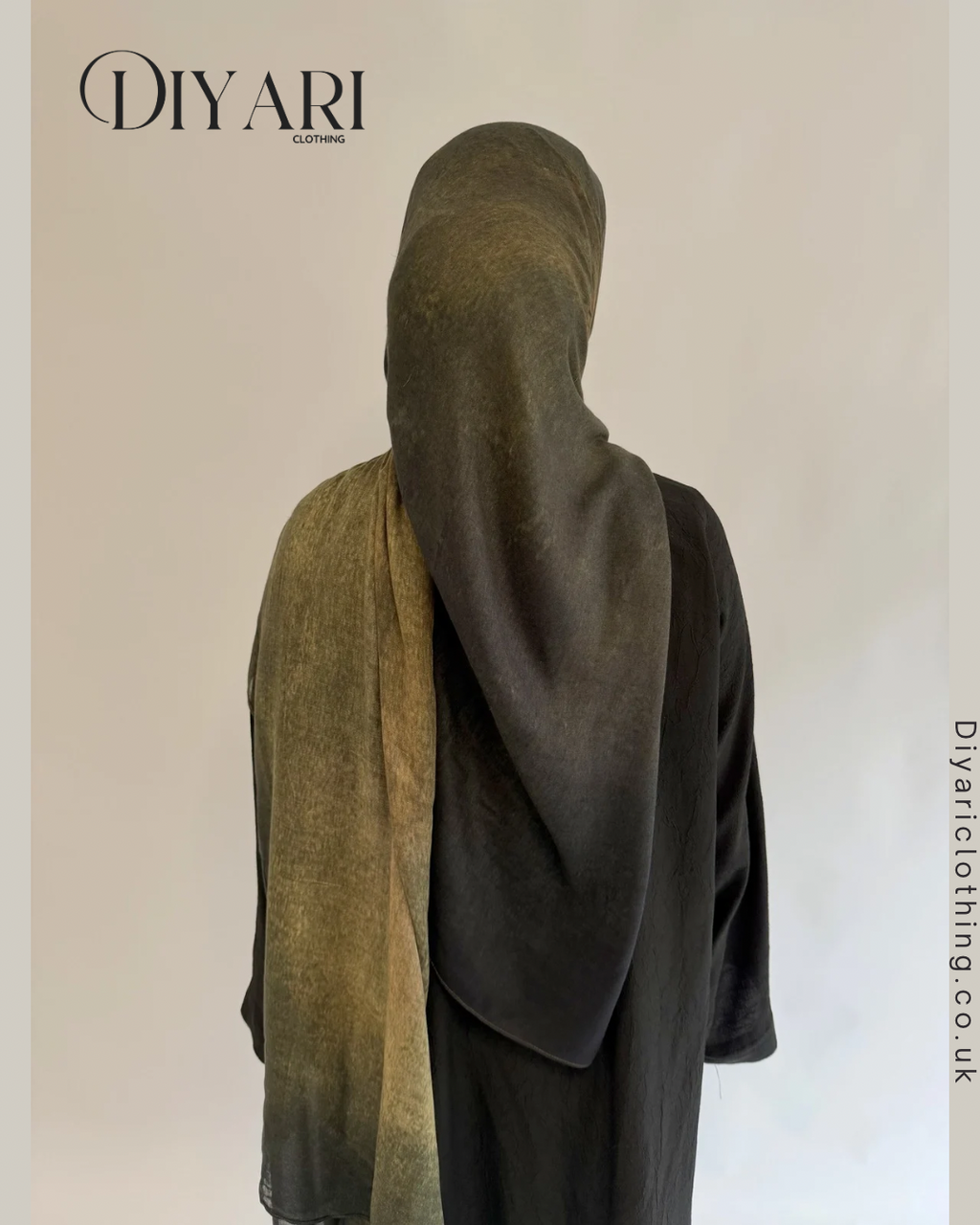 Midnight Olive Printed Hijab - MOP02