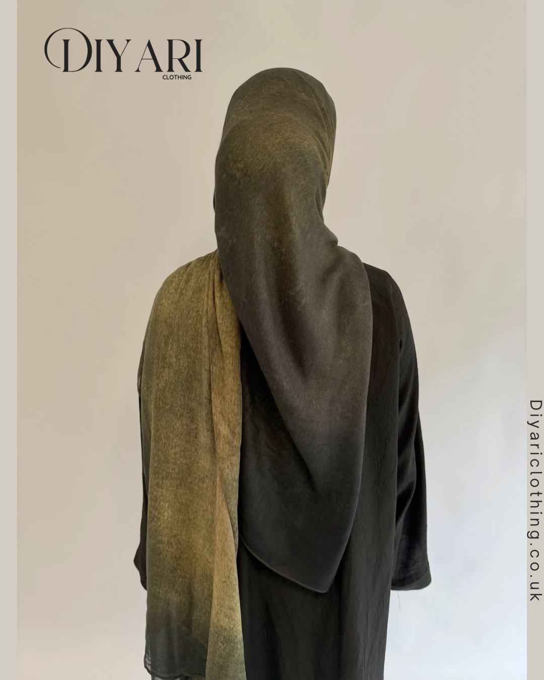 Midnight Olive Printed Hijab - MOP02