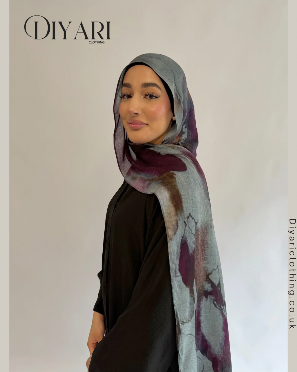 Shadow Berry Printed Hijab - SBP01