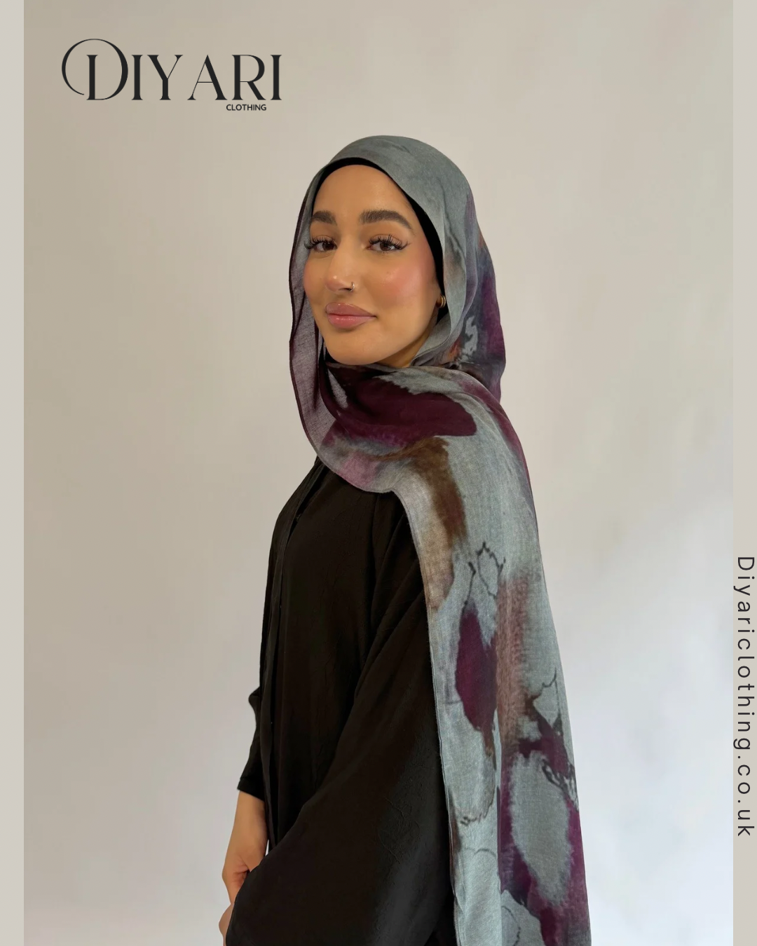 Shadow Berry Printed Hijab - SBP01