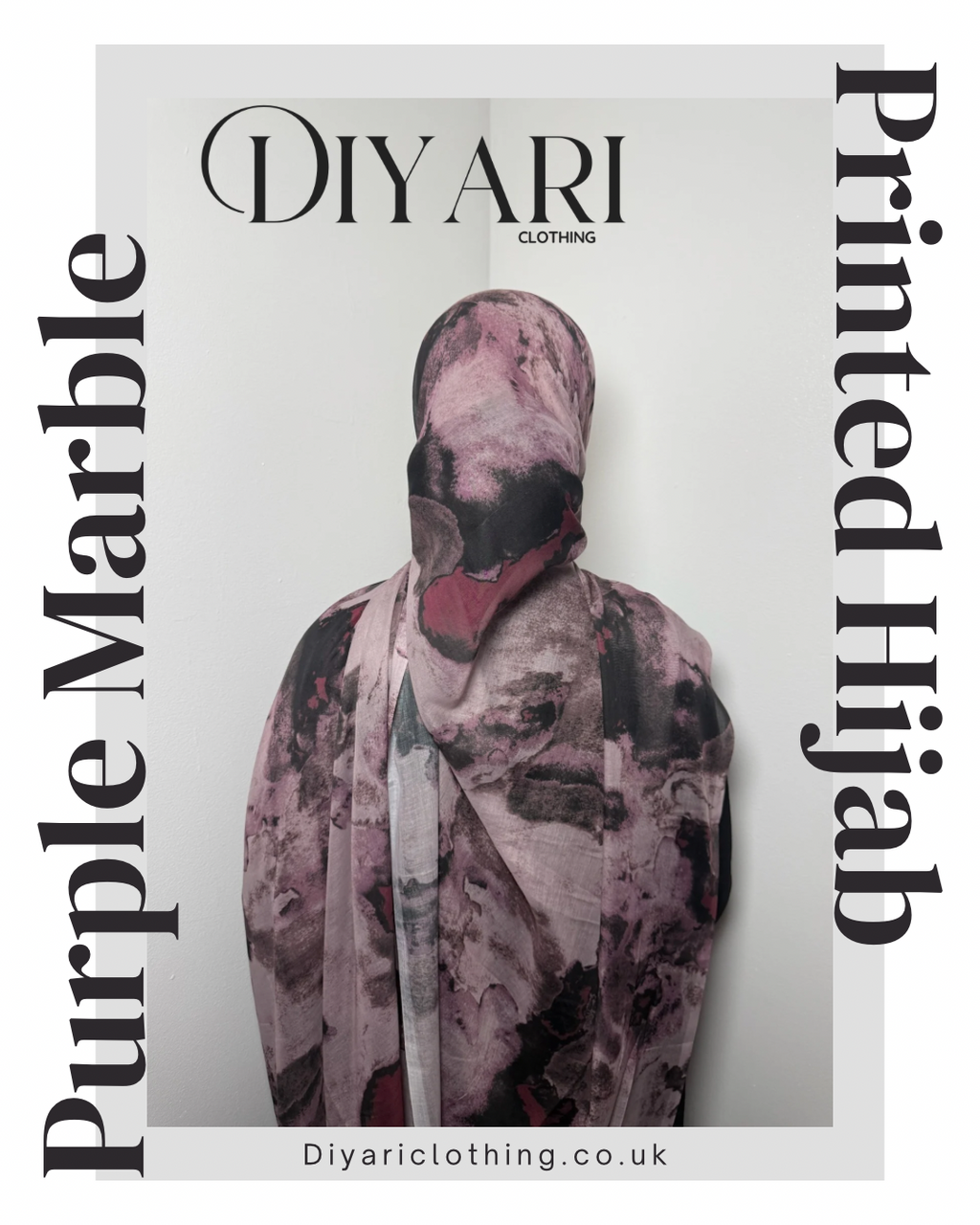 Purple Marble Printed Hijab