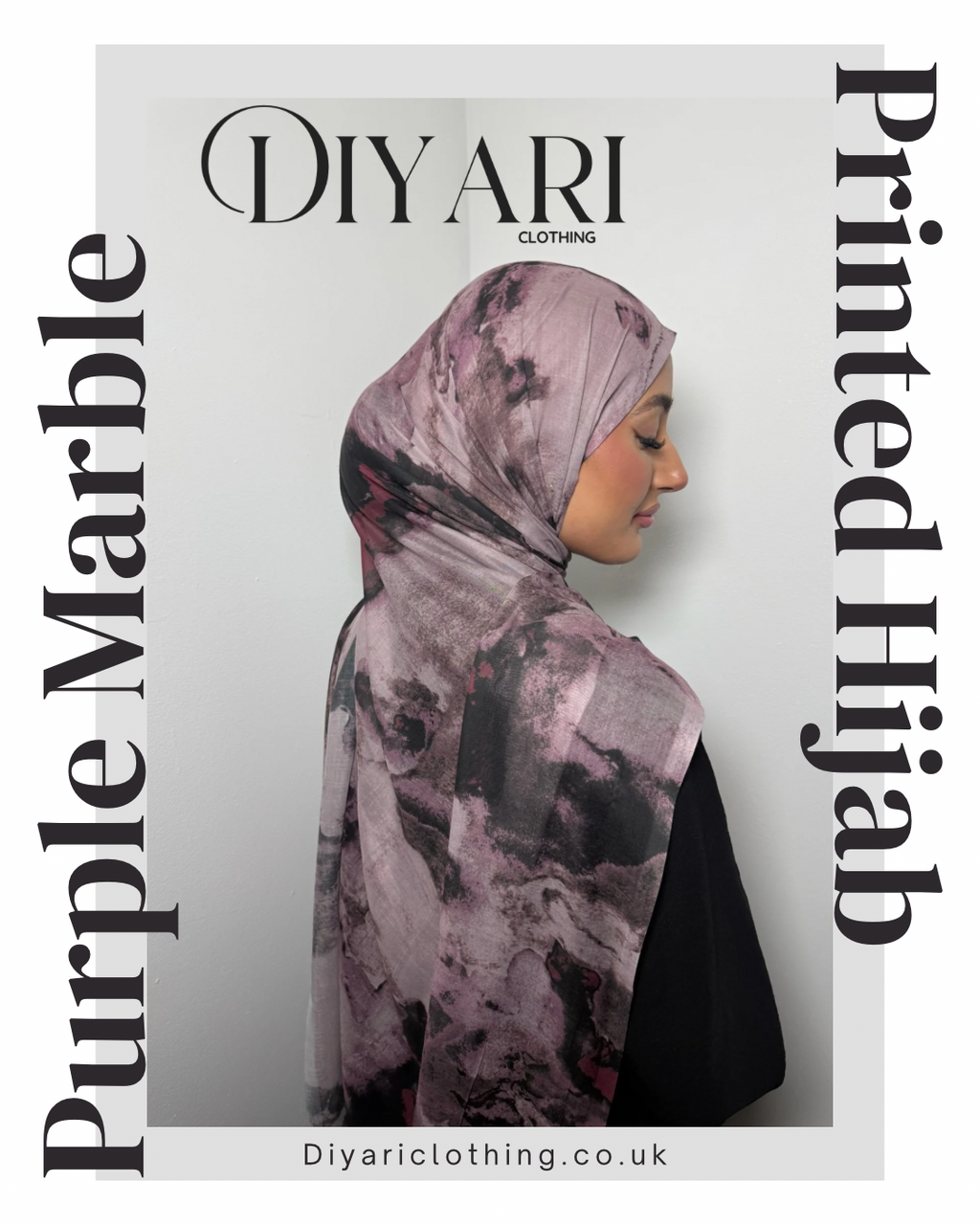 Purple Marble Printed Hijab
